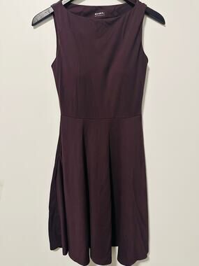 OGL Womens Small Plum Classy Fit & Flare Mini Bra Dress Sleeveless ALine Stretch